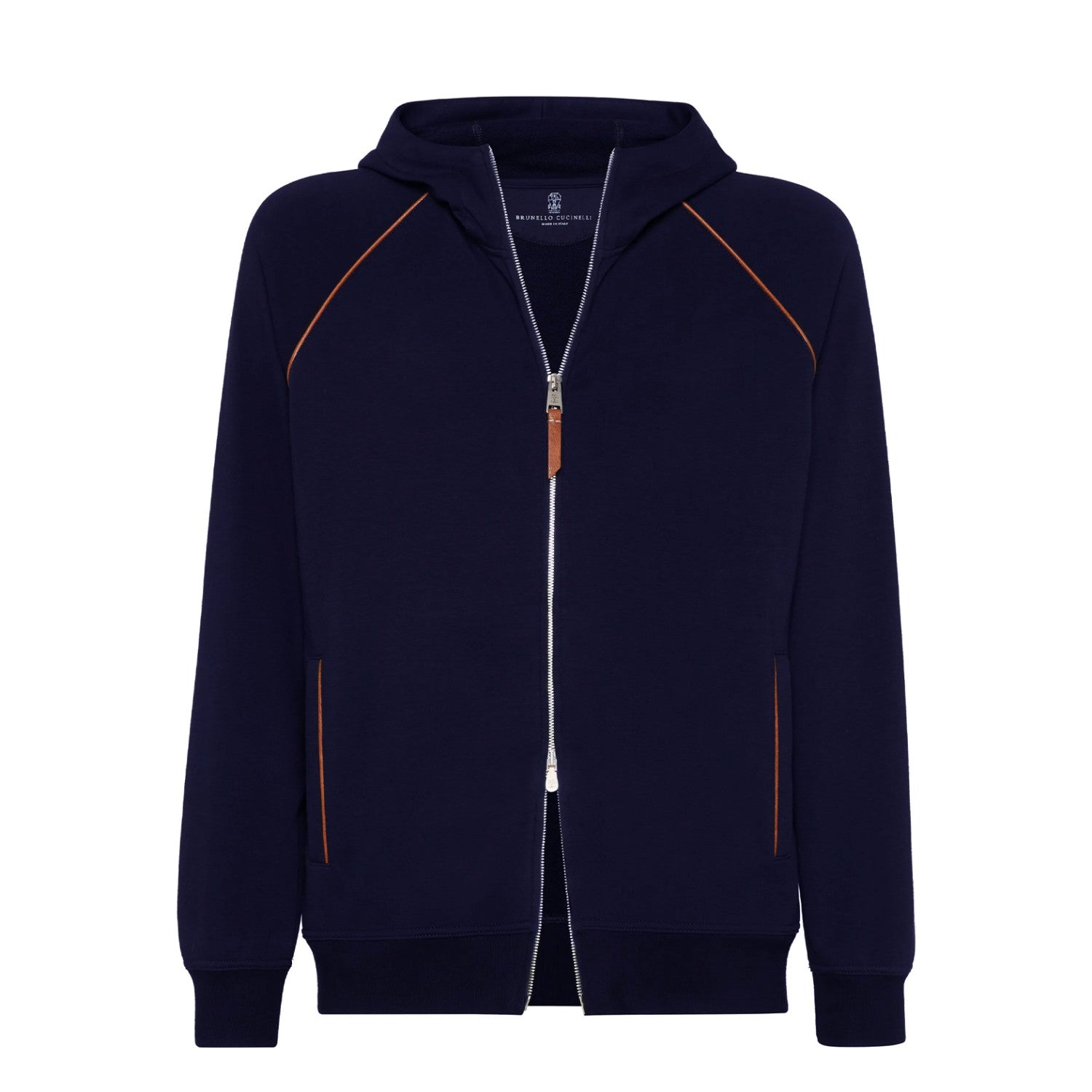 Brunello Cucinelli Men's Techno Cotton French Terry Hooded Long Sleeve Casual Athletic Sweatshirt Solid Color Zipper Spring Jacket Ngvp #1675