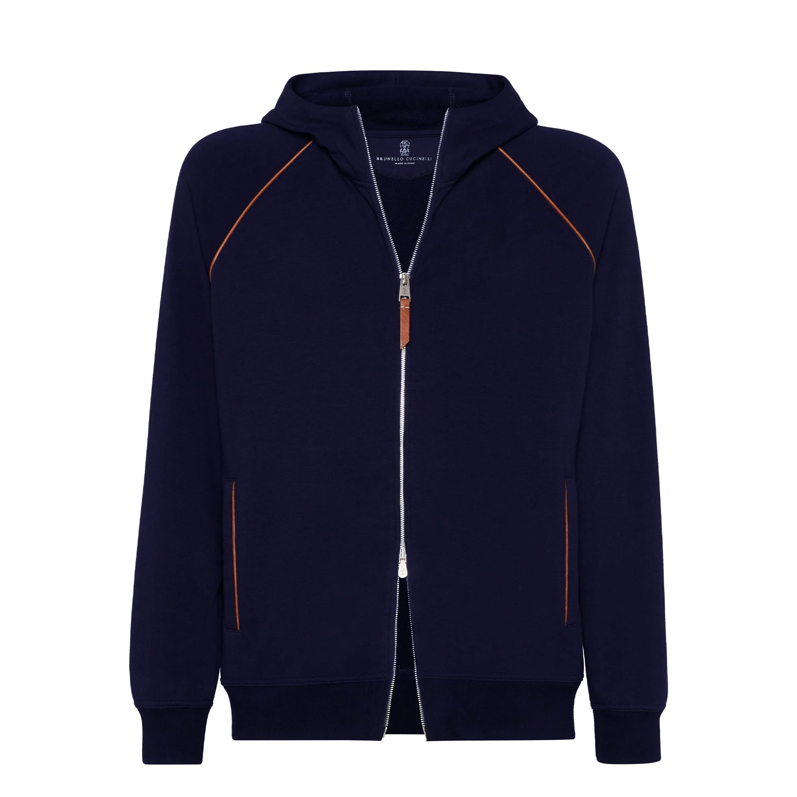 Brunello Cucinelli Men's Techno Cotton French Terry Hooded Long Sleeve Casual Athletic Sweatshirt Solid Color Zipper Spring Jacket Ngvp #1675