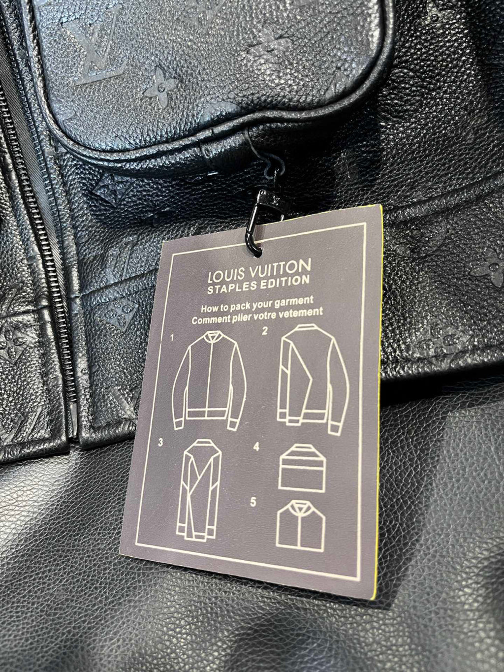 Louis Vuitton Monogram Black Multi Pocket Leather Jacket #21737