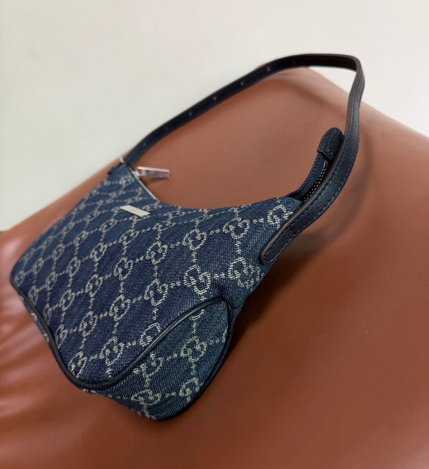 GUCCI Lady Lunetta Small Shoulder Bag GG Denim #384081
