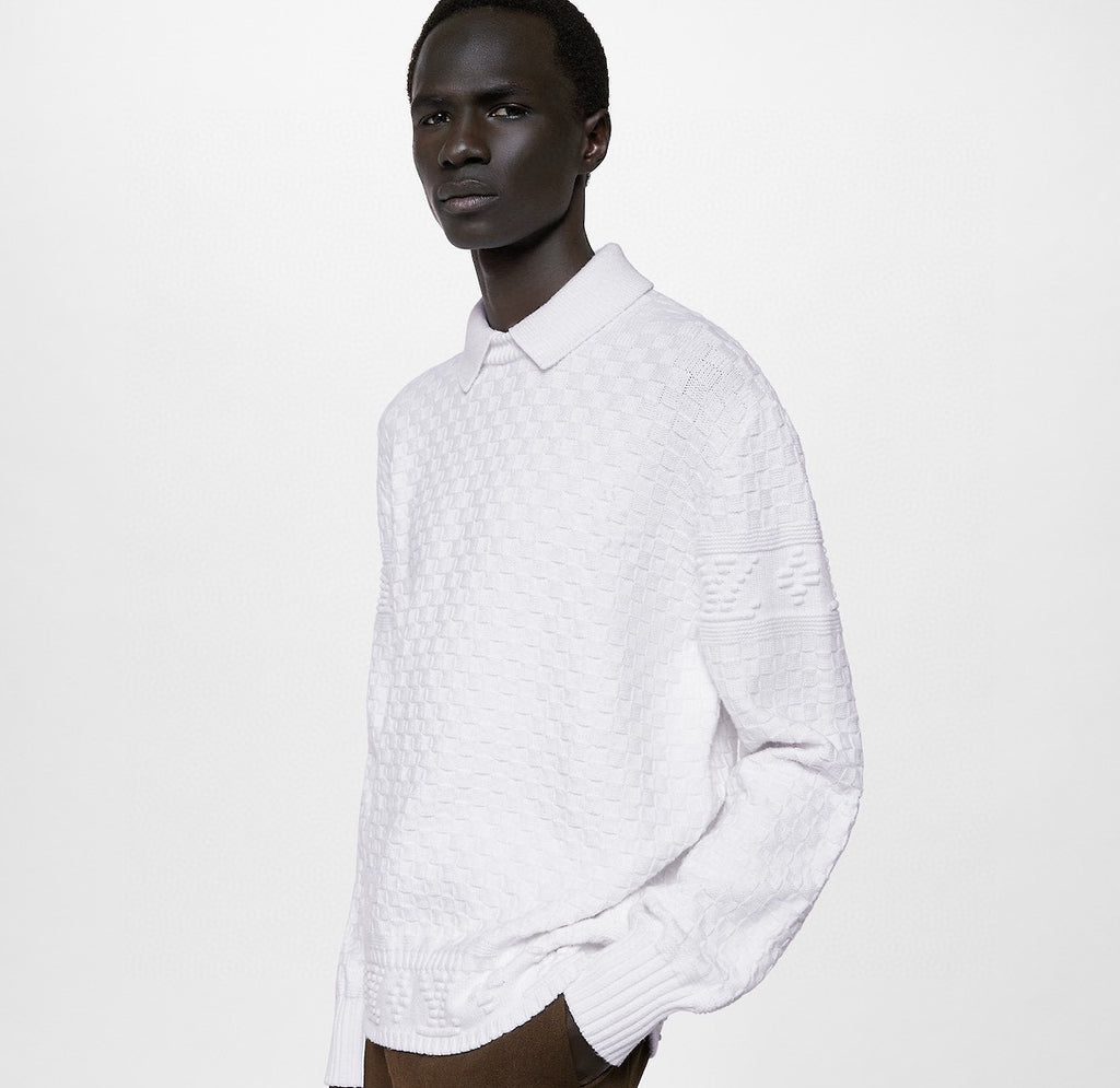 Louis Vuitton Damier Polo Neck Knitted Long Sleeve Pullover Sweater #21884