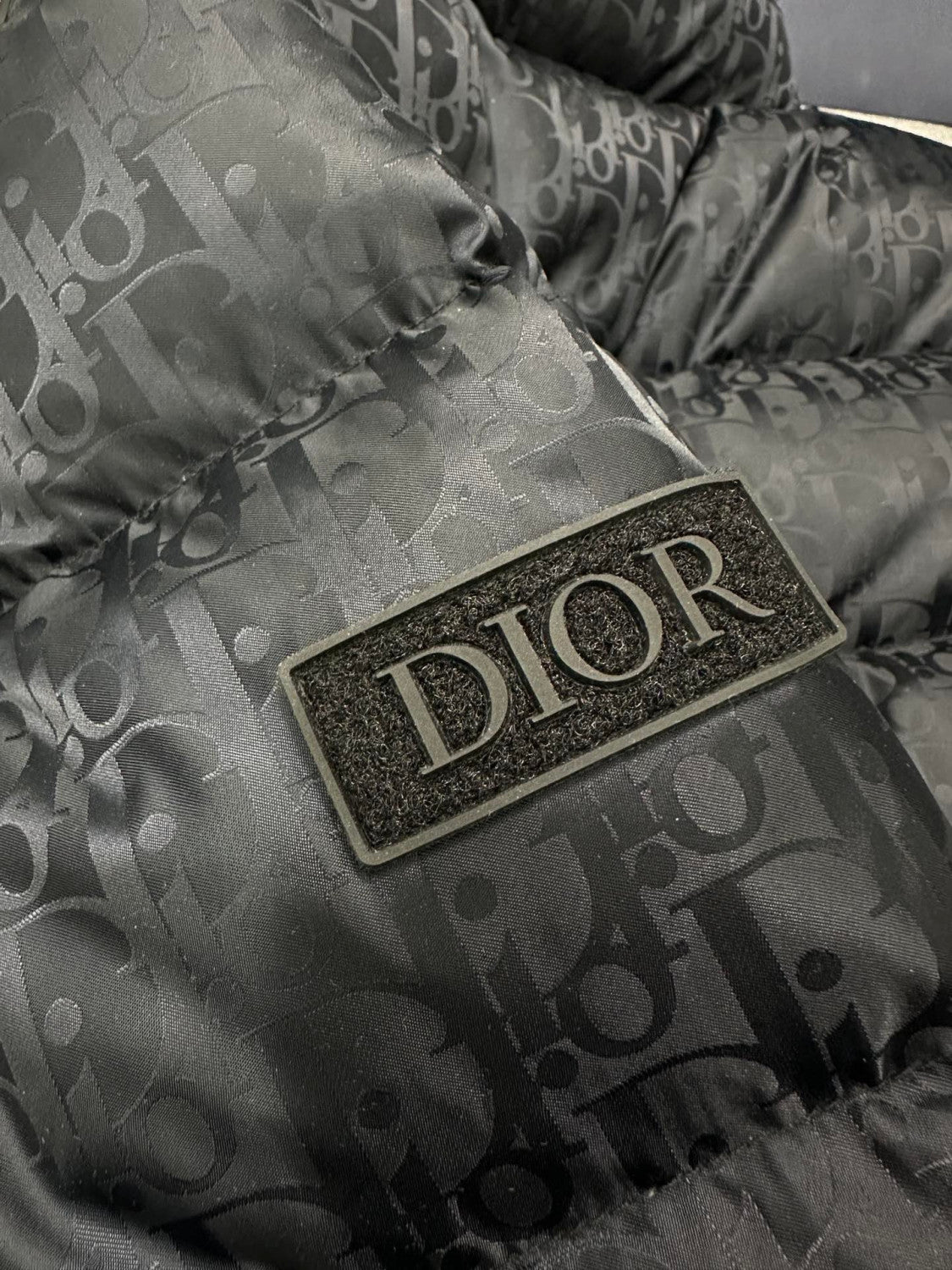 Dior Top-quality Version Men's Winter Solid Color Logo Full Print Zipper Collar Down Long Sleeve Puffer Down Jacket #334786
