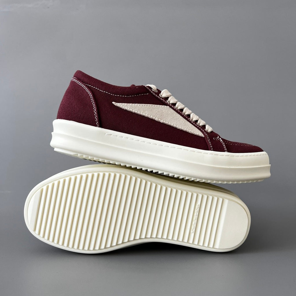 Rick Owens DRKSHDW Men's And Women's Spring/Summer Fashion Casual Round Toe Lace Up Low Top Twill Canvas Shoes #78281