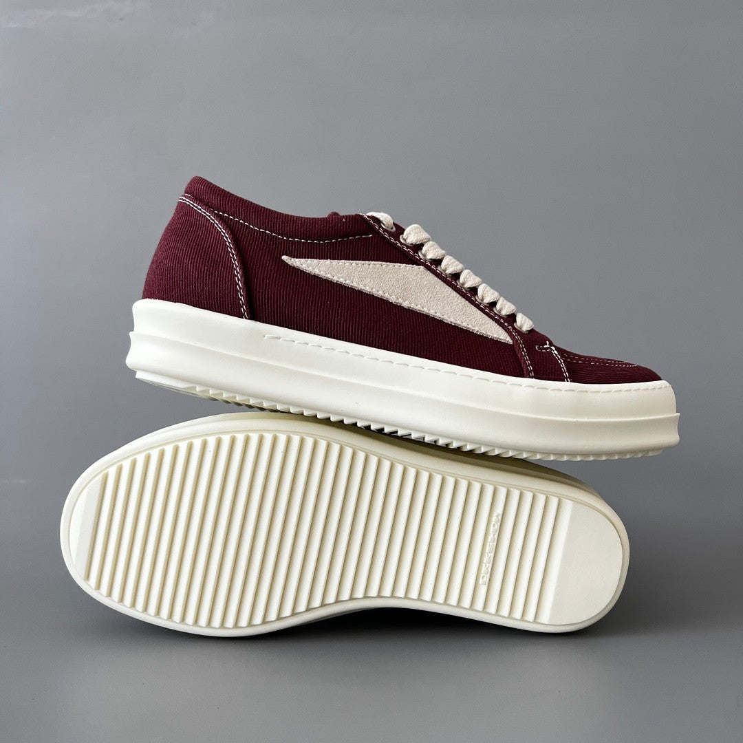 Rick Owens DRKSHDW Men's And Women's Spring/Summer Fashion Casual Round Toe Lace Up Low Top Twill Canvas Shoes #78281