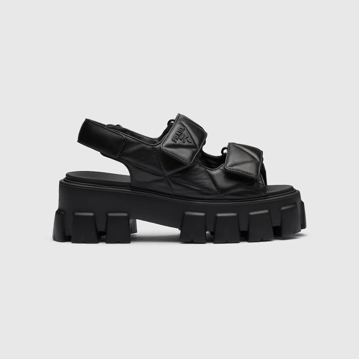 Prada Monolith Nappa Leather Sandals Women's Spring Summer Fashion Casual Solid Colour Sandals Buckle Thick Bottom Shoes #81217