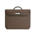 Hermes Men's and Women's Classic Solid Color Leather Business Bag with Silver Buckle  Handbag Laptop Case Bag Bags #78611