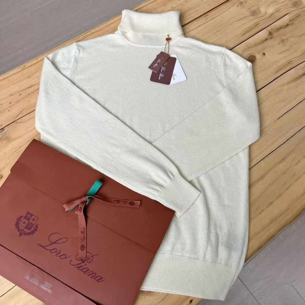 Loro Piana Dolcevita Men's High Neck Sweater Fall And Winter Knitted Fashion Trend Of Comfortable Long-sleeved Casual Knit Pullover Sweater Ngvp #2225
