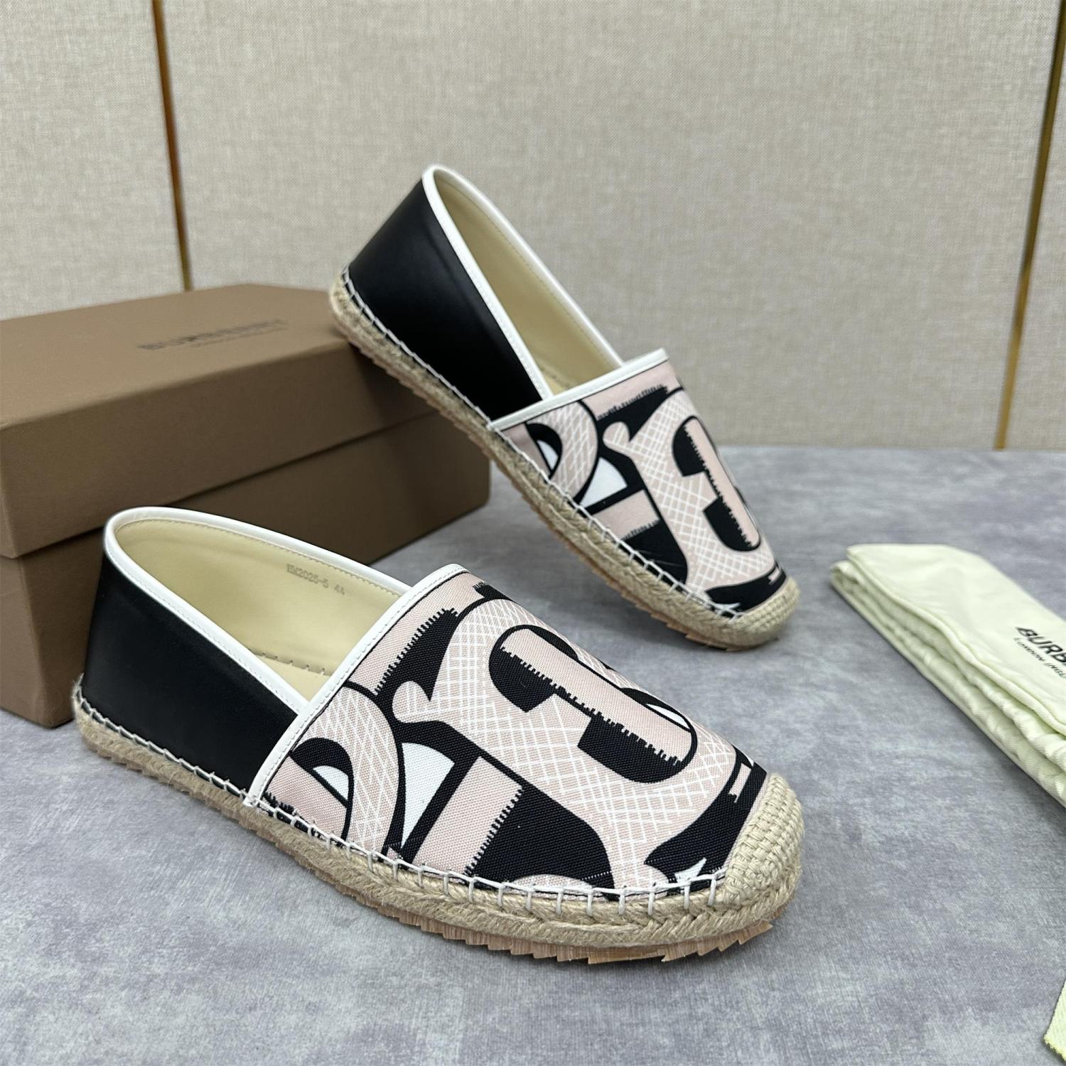 Burberry Men's Spring Summer Check Print Mews Cotton Woven Loafers Shoes #76884