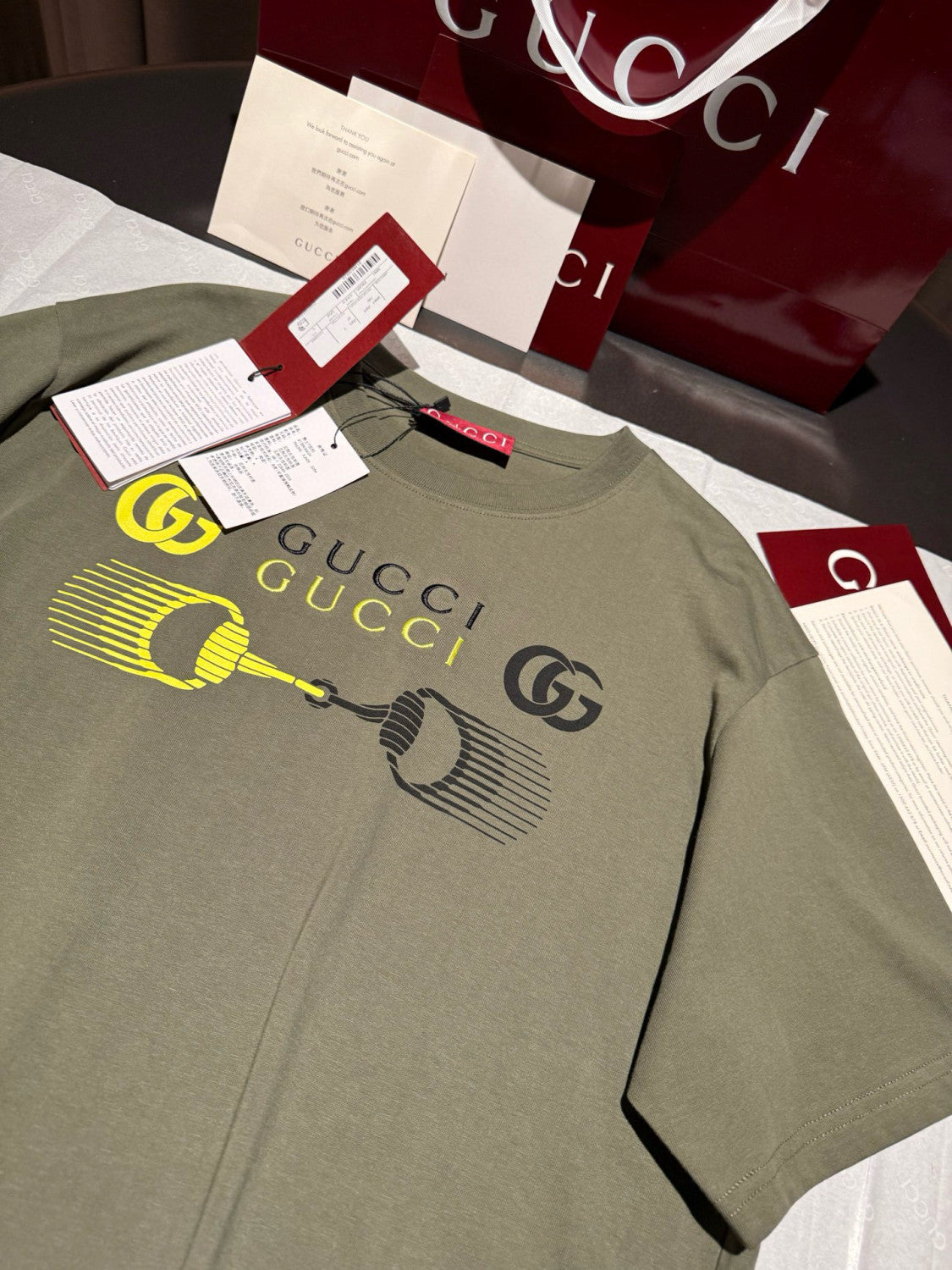 Gucci Men's Summer Solid Color Fashion Casual Letter Print Round Neck Drop Shoulder Short Sleeve T-Shirt #78253