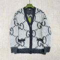 Gucci  Men's And Women's Fall/Winter Fashion Casual V-Neck Single Button Logo Classic Print Mohair Knit Cardigan #79418