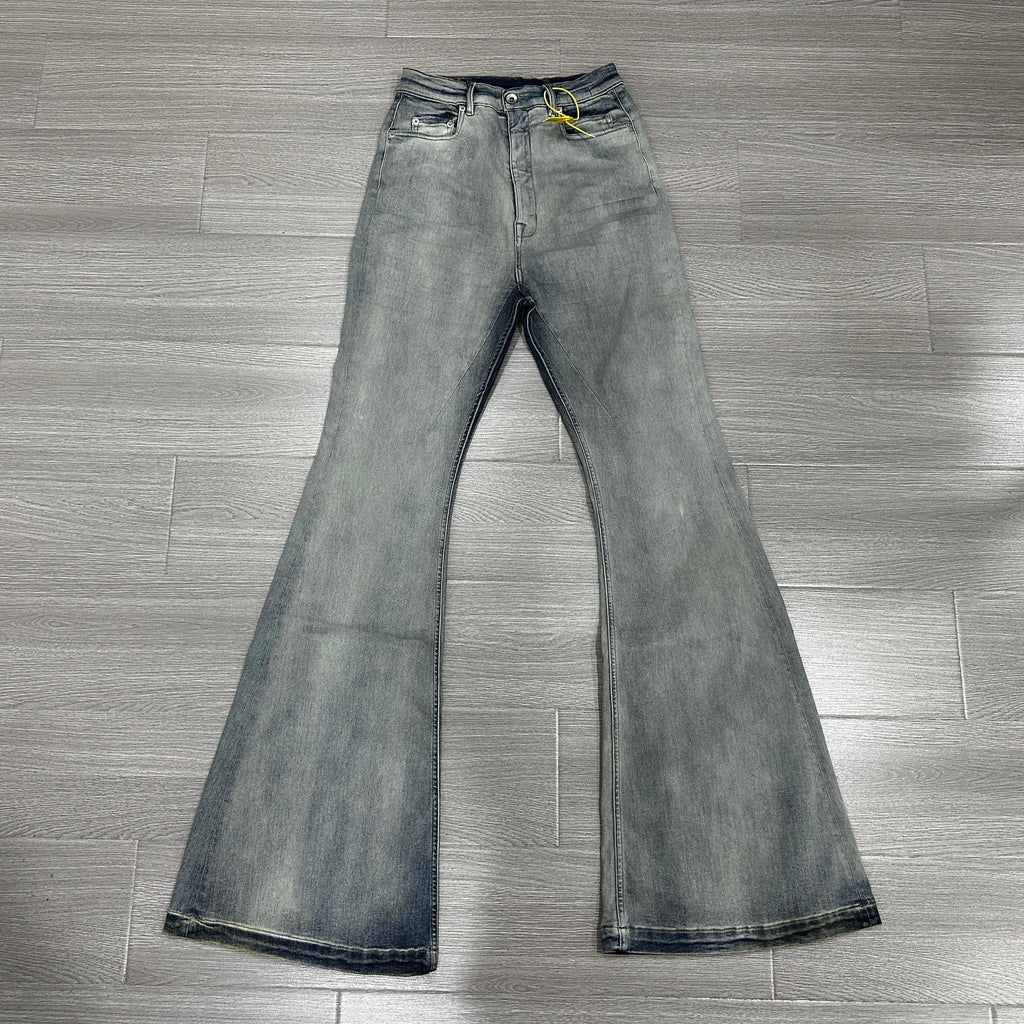 Rick Owens Men's And Women's Spring And Autumn Do Old Sky Blue Washed Jeans Pants #76796
