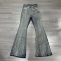 Rick Owens Men's And Women's Spring And Autumn Do Old Sky Blue Washed Jeans Pants #76796