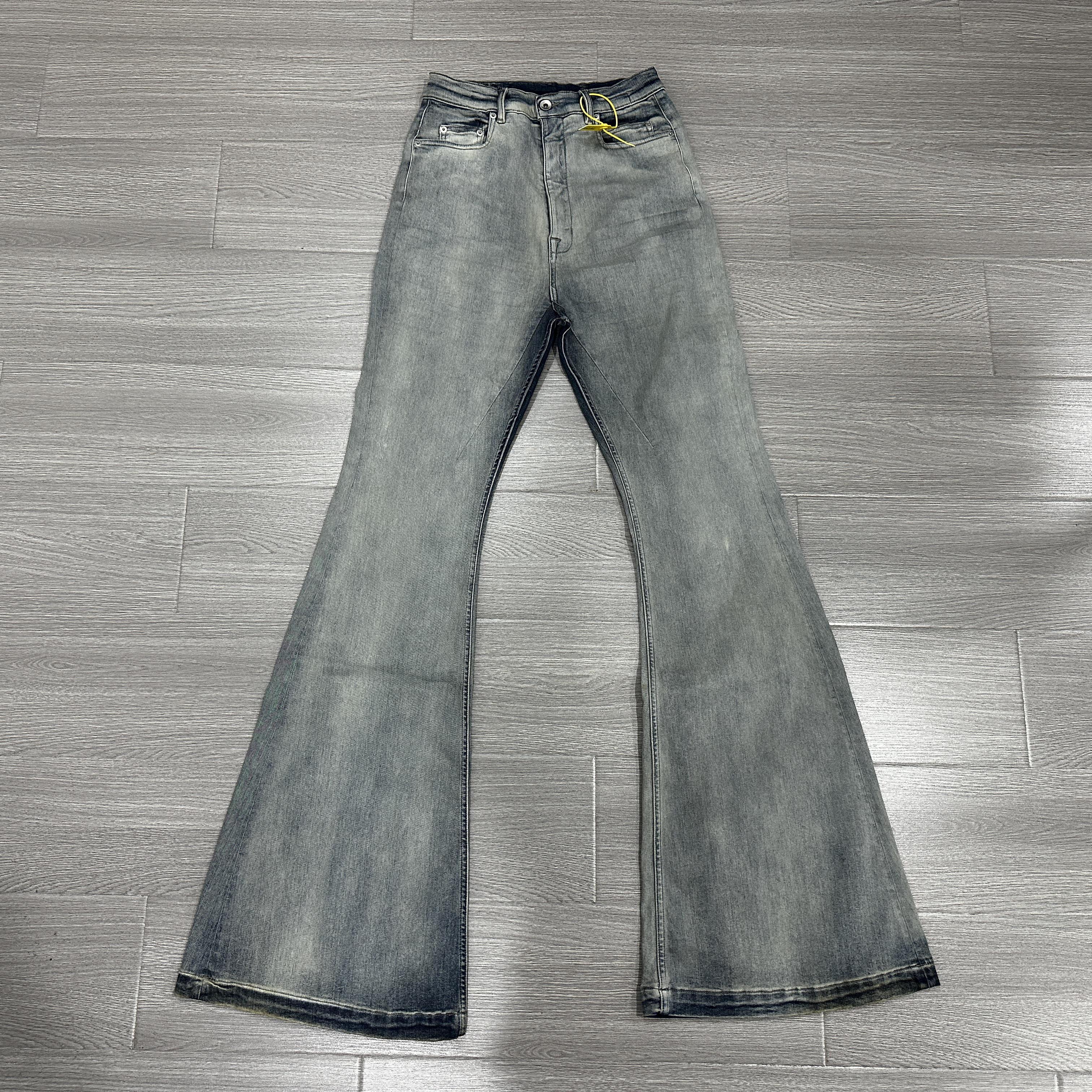 Rick Owens Men's And Women's Spring And Autumn Do Old Sky Blue Washed Jeans Pants #76796