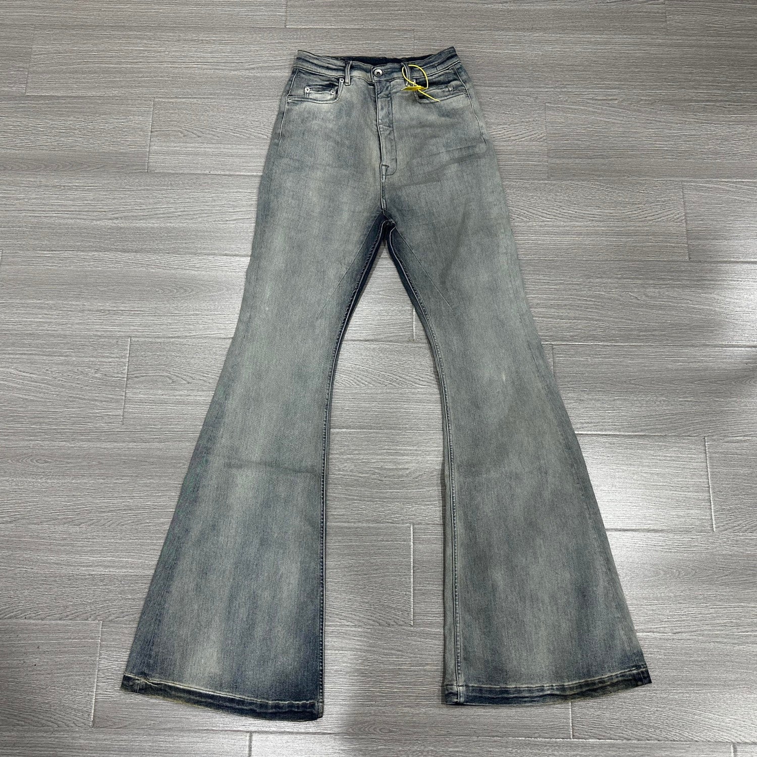 Rick Owens Men's And Women's Spring And Autumn Do Old Sky Blue Washed Jeans Pants #76796