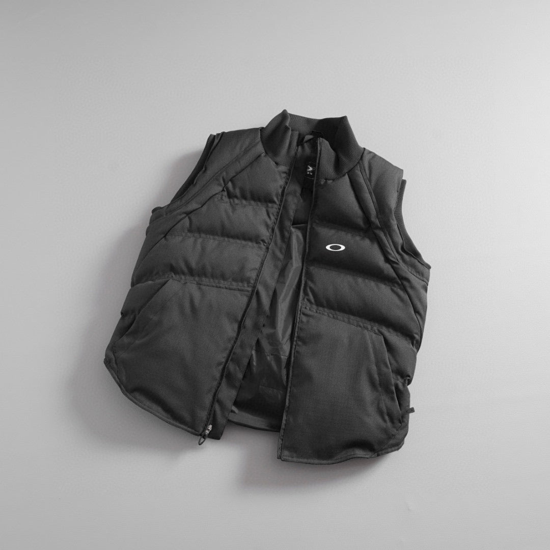 Oakley Men's And Women's Autumn And Winter Solid Color Casual Loose Standing Collar Sleeveless Down Vest Ngvp #7311