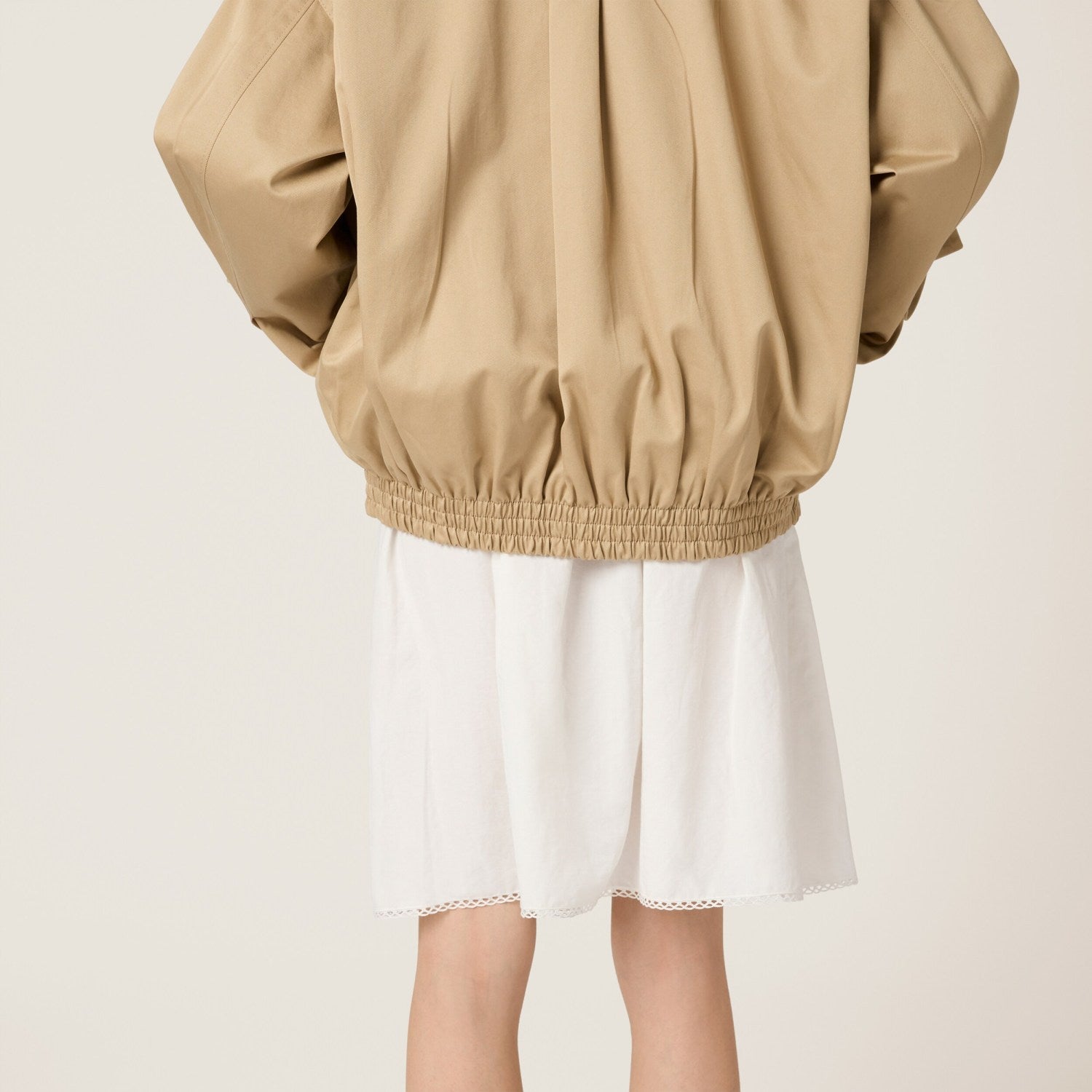MiuMiu Men's Women's Spring & Autumn Twill Cotton Logo Embroidery Solid Color Single Breasted Long Sleeve Jacket Coat #81282