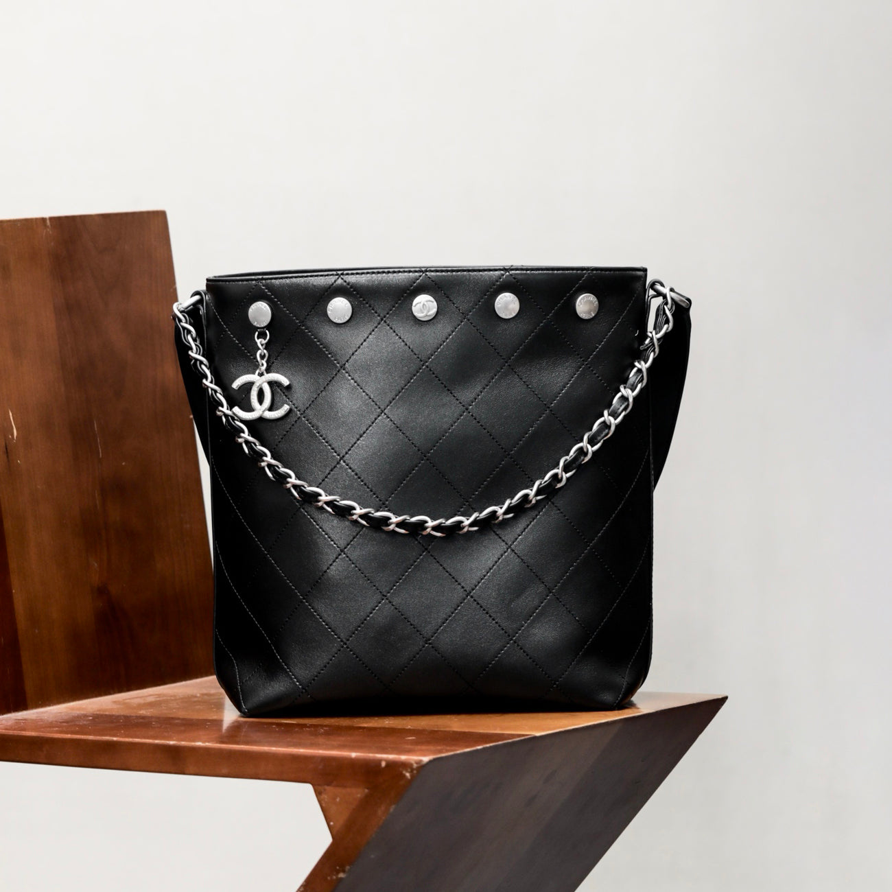 Chanel Women's Letter Logo Lattice Drawstring Closure Calfskin Mini Shoulder Crossbody Bag Bags #75892