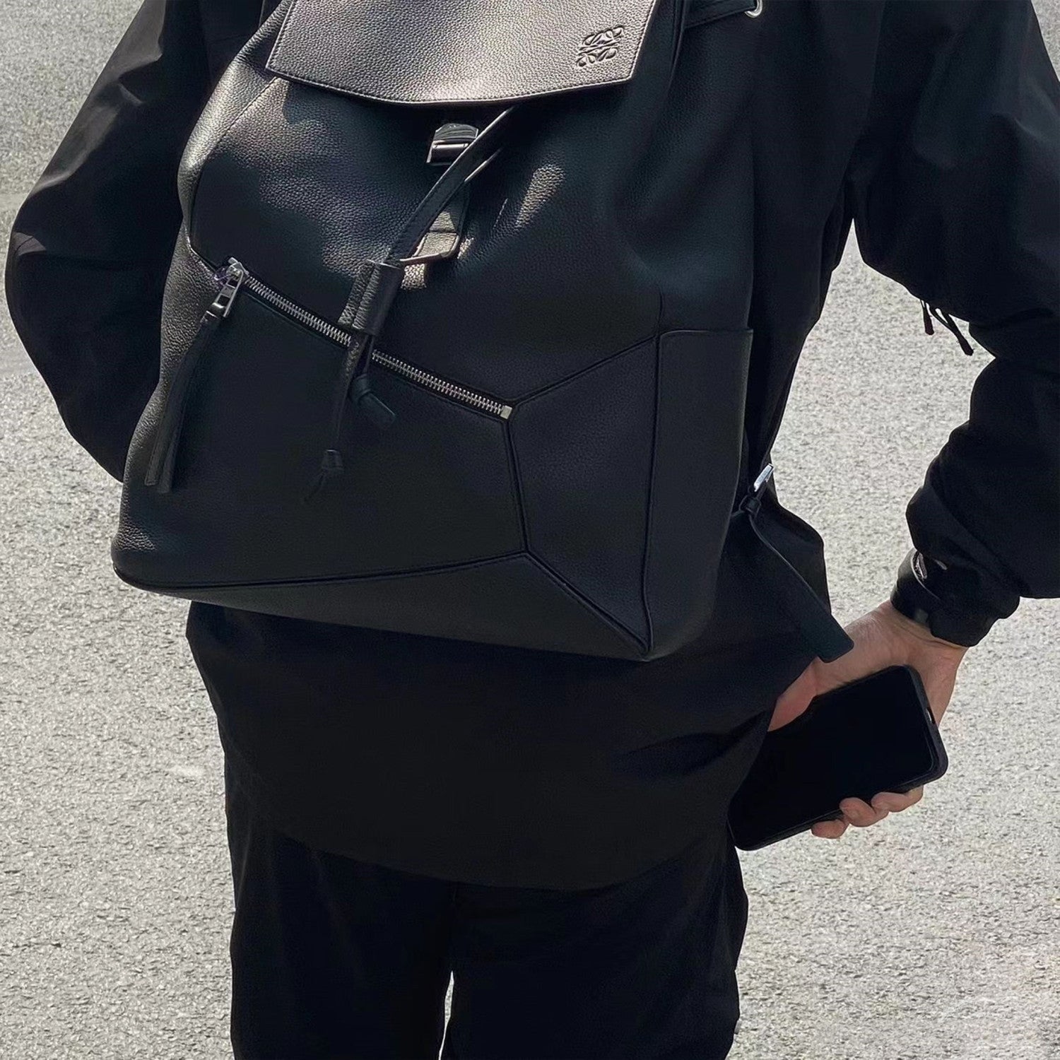 Loewe Jigsaw Backpack Men's Spring And Summer Fashion Luxury Temperament Colour Blocking Shoulder Bag Bags #81371