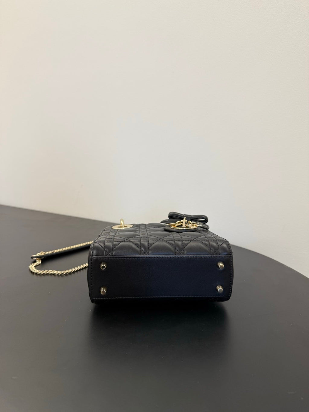 DIOR Mini Lady Dior Bag with Chain Black Cannage Lambskin #376913