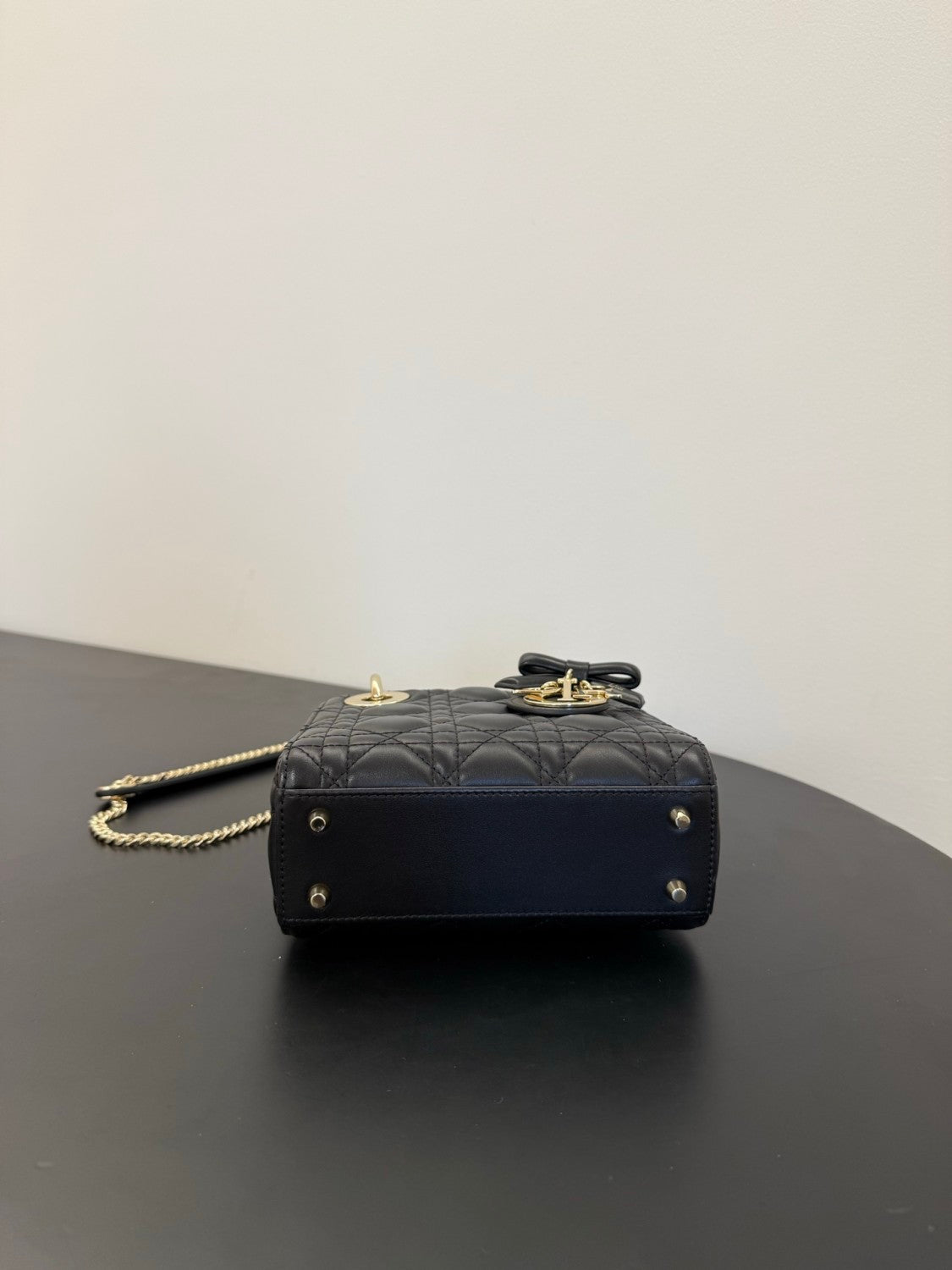 DIOR Mini Lady Dior Bag with Chain Black Cannage Lambskin #376913