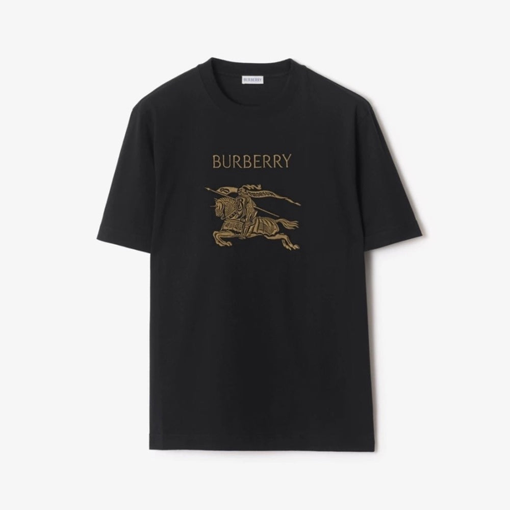 Burberry 26SS Men's and Women's Solid Color T-shirt With Embroidered Logo and Word Art Graffiti #333415