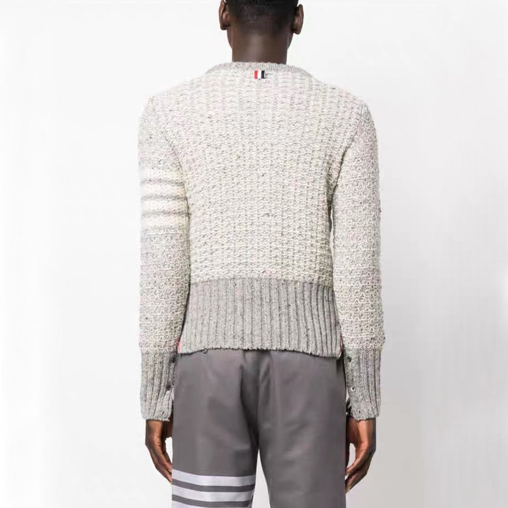 Thom Browne Men's Women's Autumn And Winter Knitted Pullover Solid Color Long Sleeve Wool Sweater Ngvp #9515