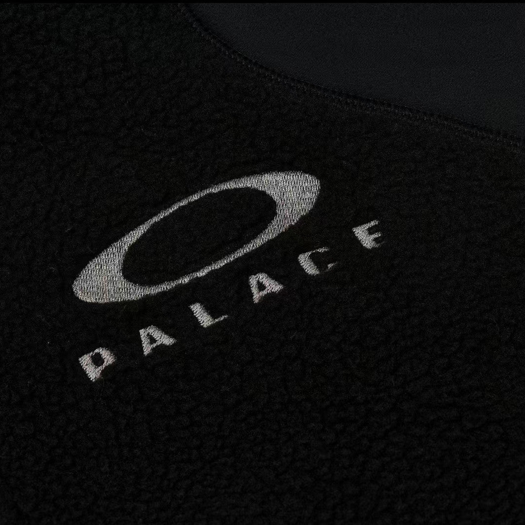 PALACE X Oakley Men's Fall/Winter Fashion Casual High Neck Zipper Logo Embroidered Stand Up Collar Fleece Jacket #79439