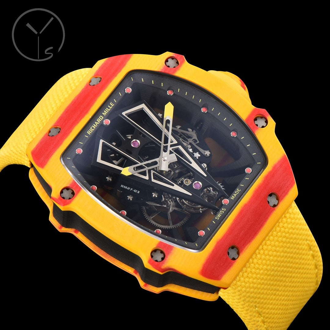 Richard Mille Men's Fabric Strap Anti-Glare Sapphire Glass Manual Mechanical Movement Watch #98592