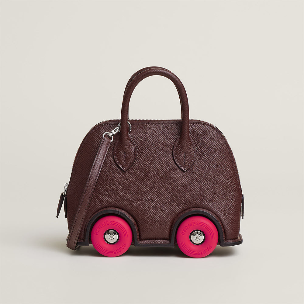 Hermes Limited Edition Bolide On Wheels Milkshake Silver Buckle B-Cut Crossbody Tire Bag Bags #82611A