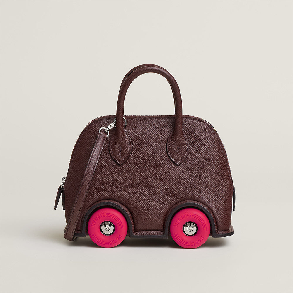 Hermes Limited Edition Bolide On Wheels Milkshake Silver Buckle B-Cut Crossbody Tire Bag Bags #82611A
