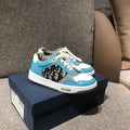 Dior Kid's Four Seasons Color Blocking Lace-Up Round Head Low Top Casual Board Shoes #31271