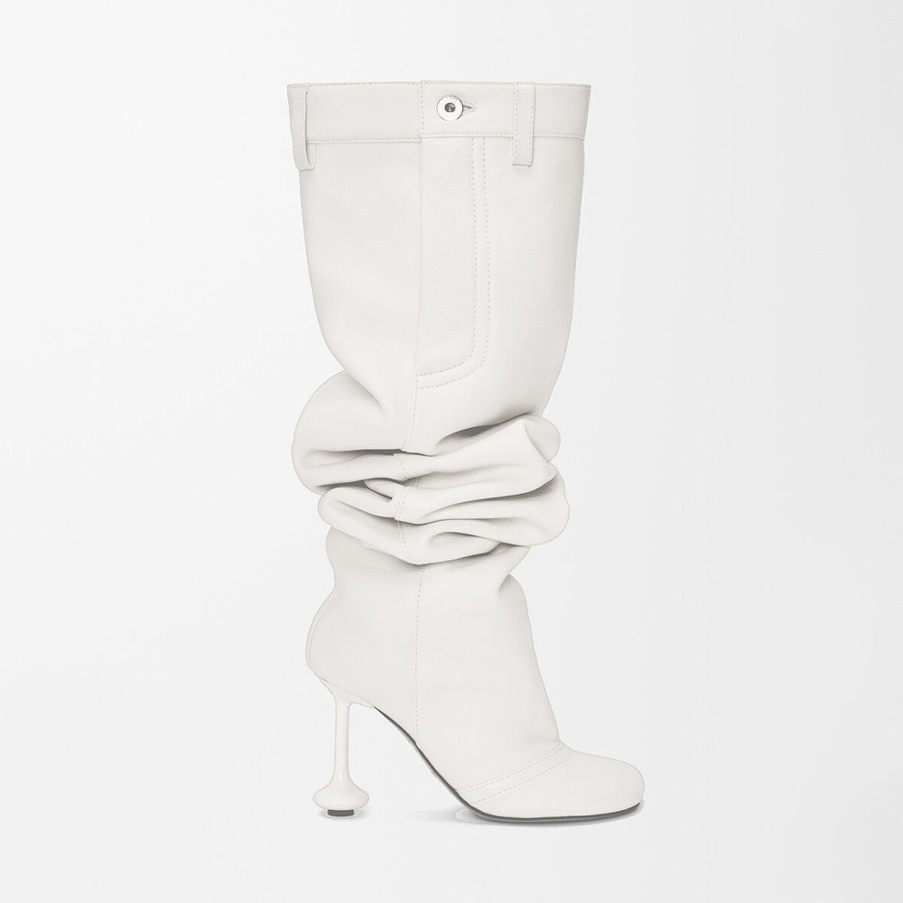 Loewe Women's Over-the-Knee Boots Solid-Color Leather Extra-Long Leg Boots Casual Shoes 10cm Heel Height #81718