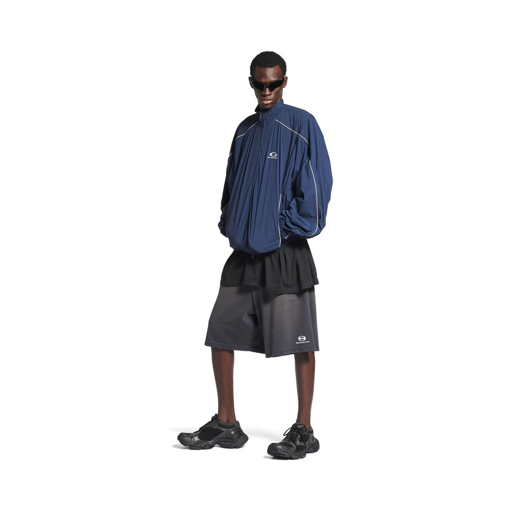 Balenciaga Men's Spring And Autumn Solid Color Loop Sports Icon Embroidered High Neck Long Sleeve Loose Fit Tracksuit Jacket #71873