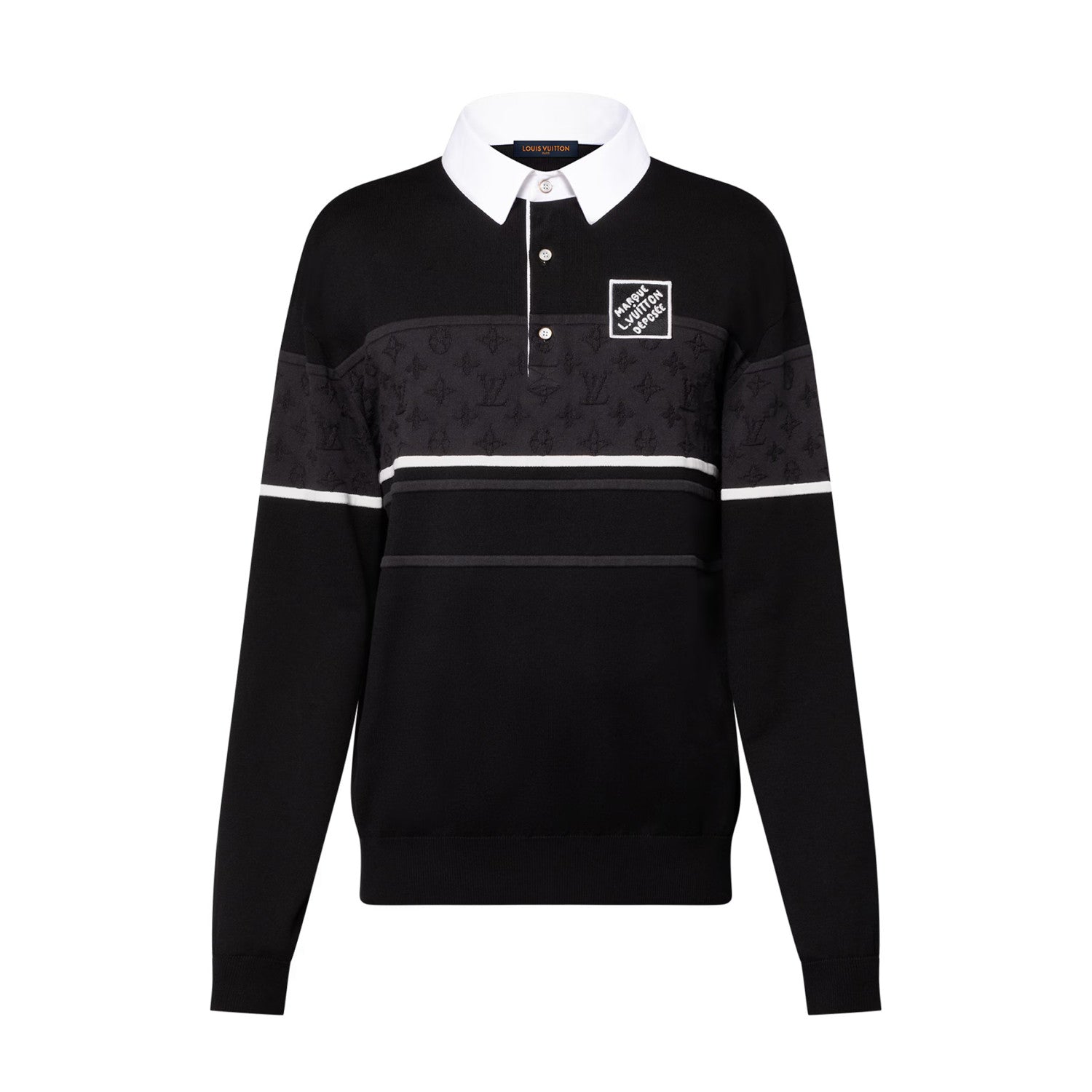 Louis Vuitton Men's Spring Summer Stripe Colour Block Long Sleeve Polo Neck Knit T-Shirt #76619