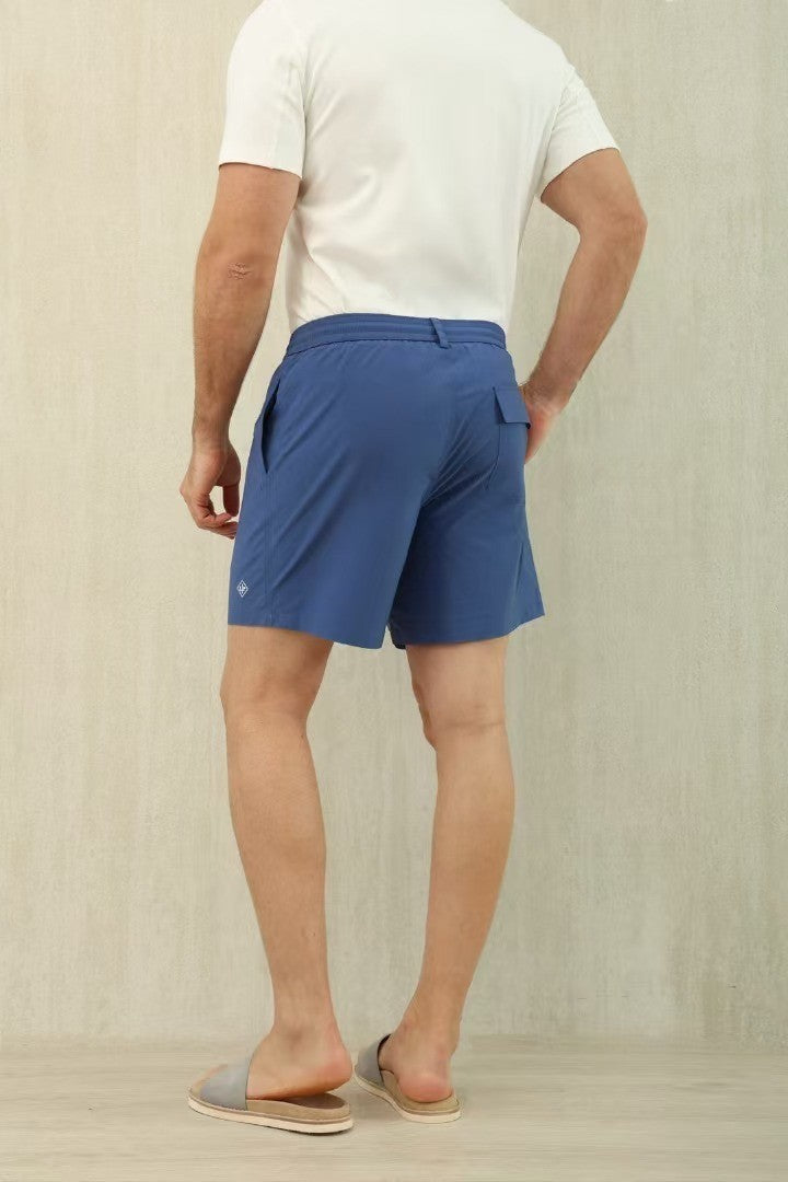 Loro Piana Men's Summer Letter Solid Color Mid Waist Tie Straight Bay Swim Shorts Ngvp #9959
