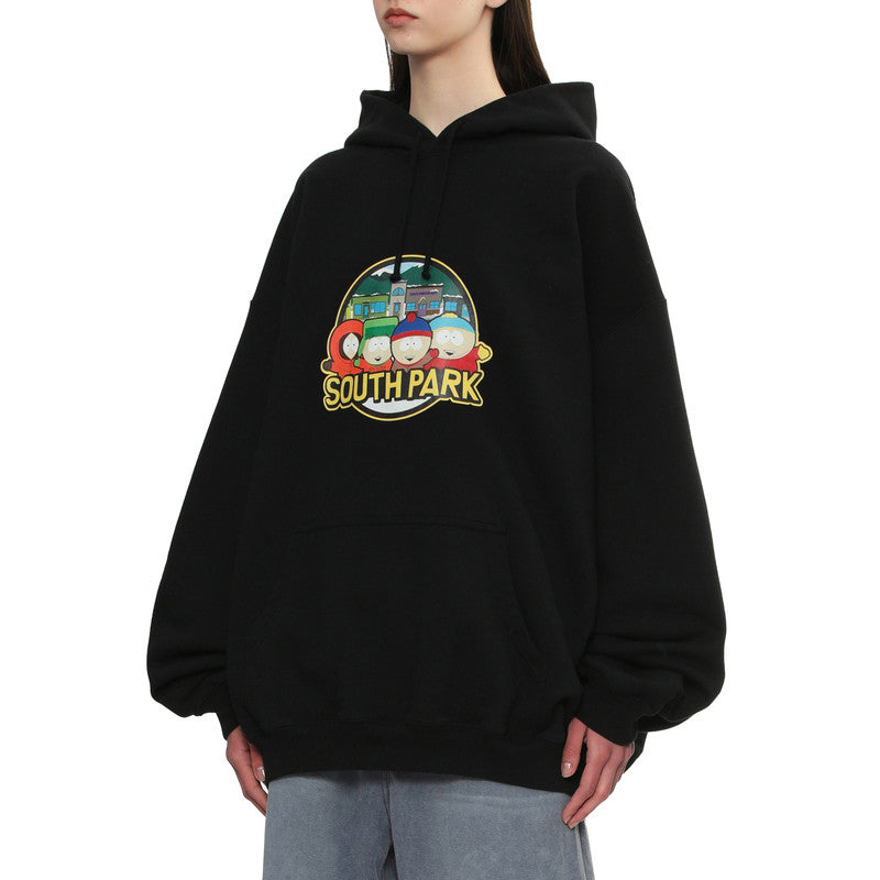 Vetements Men's Fall And Winter Black Retro Show Models Letter Print Oversized Os Loose Silhouette Couple Casual Round Neck Pullover Sweatshirt #81652
