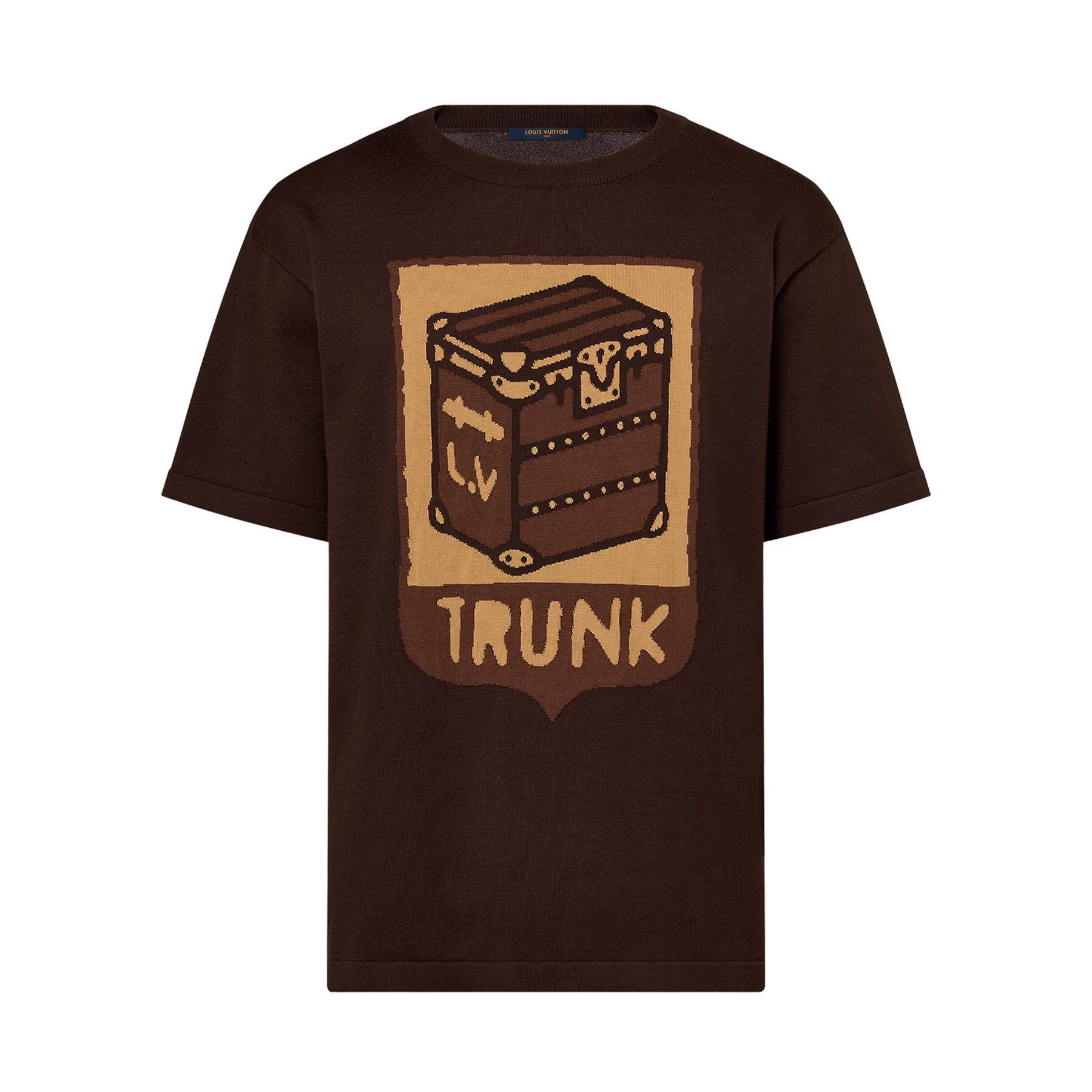 Louis Vuitton Men's Summer Solid Color Casual Short Sleeve Cotton Loose Intarsia Crewneck T-shirt #75625