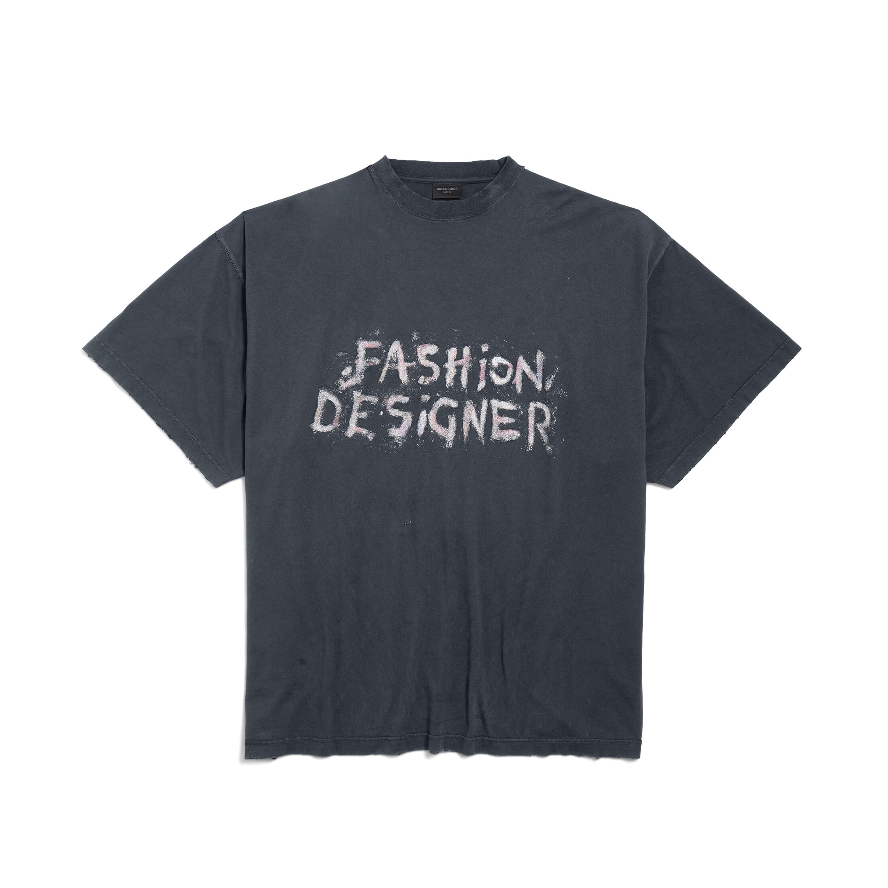 Balenciaga Men's Women's Summer Fashion Designer Faded Solid Color Round Neck Plain Knit Loose Short Sleeve T-Shirt Ngvp #1367