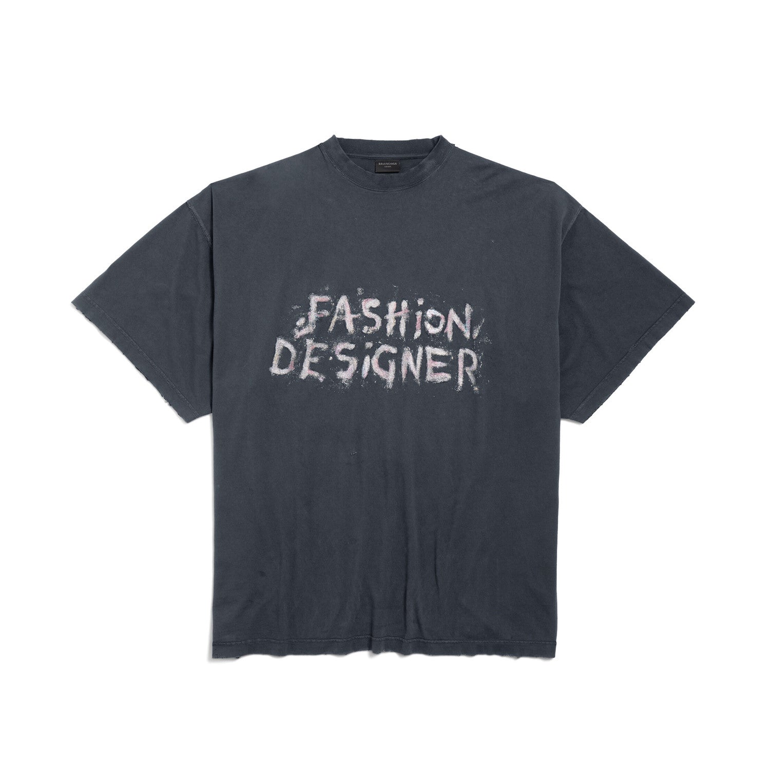 Balenciaga Men's Women's Summer Fashion Designer Faded Solid Color Round Neck Plain Knit Loose Short Sleeve T-Shirt Ngvp #1367