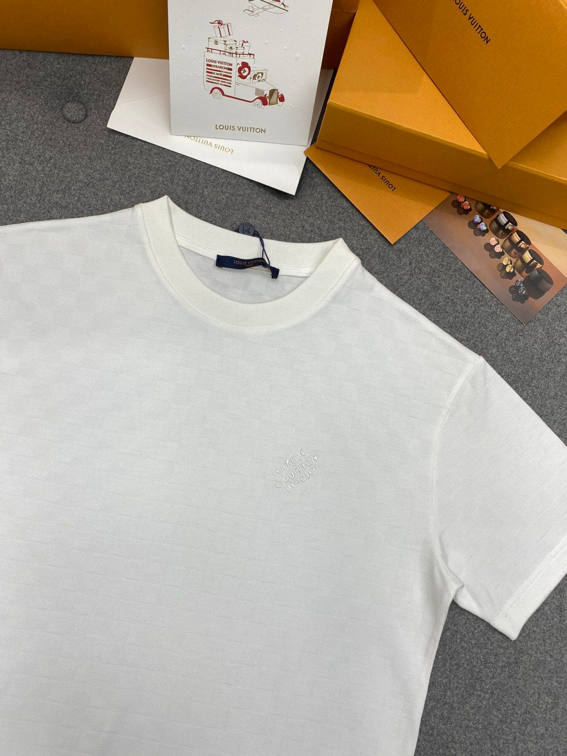 Louis Vuitton Men's Summer Solid Color Letter Logo Round Neck Cotton Short Sleeve T-Shirt #75784