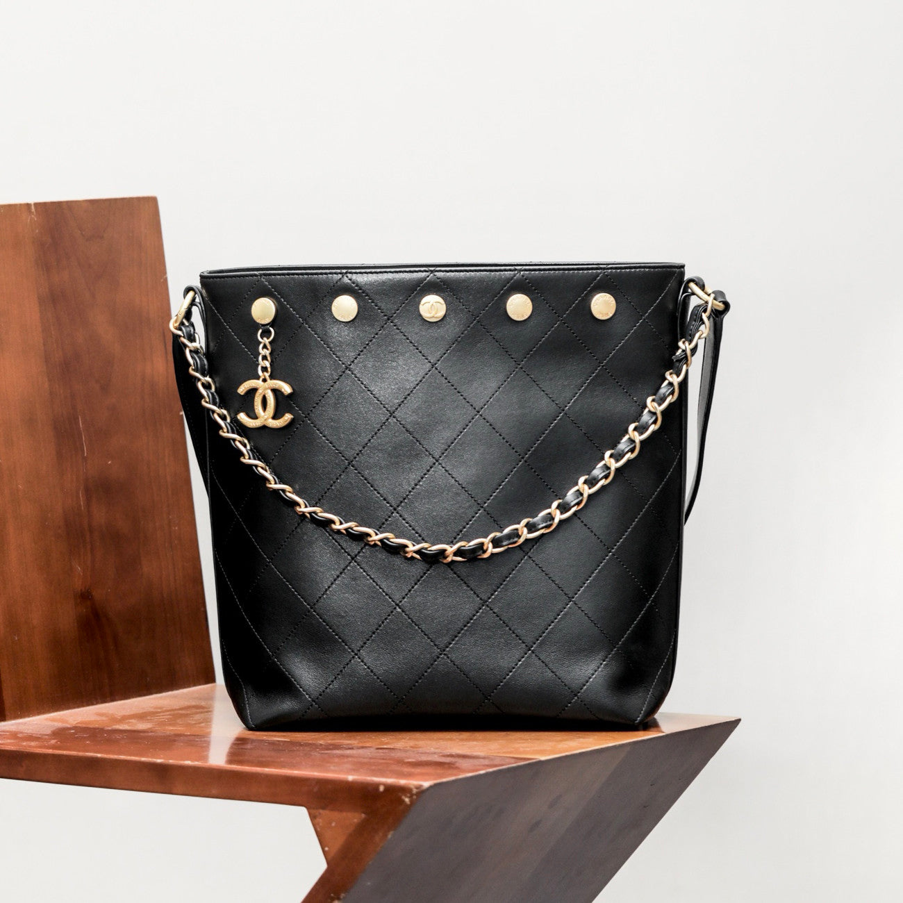 Chanel Women's Letter Logo Lattice Drawstring Closure Calfskin Mini Shoulder Crossbody Bag Bags #75892