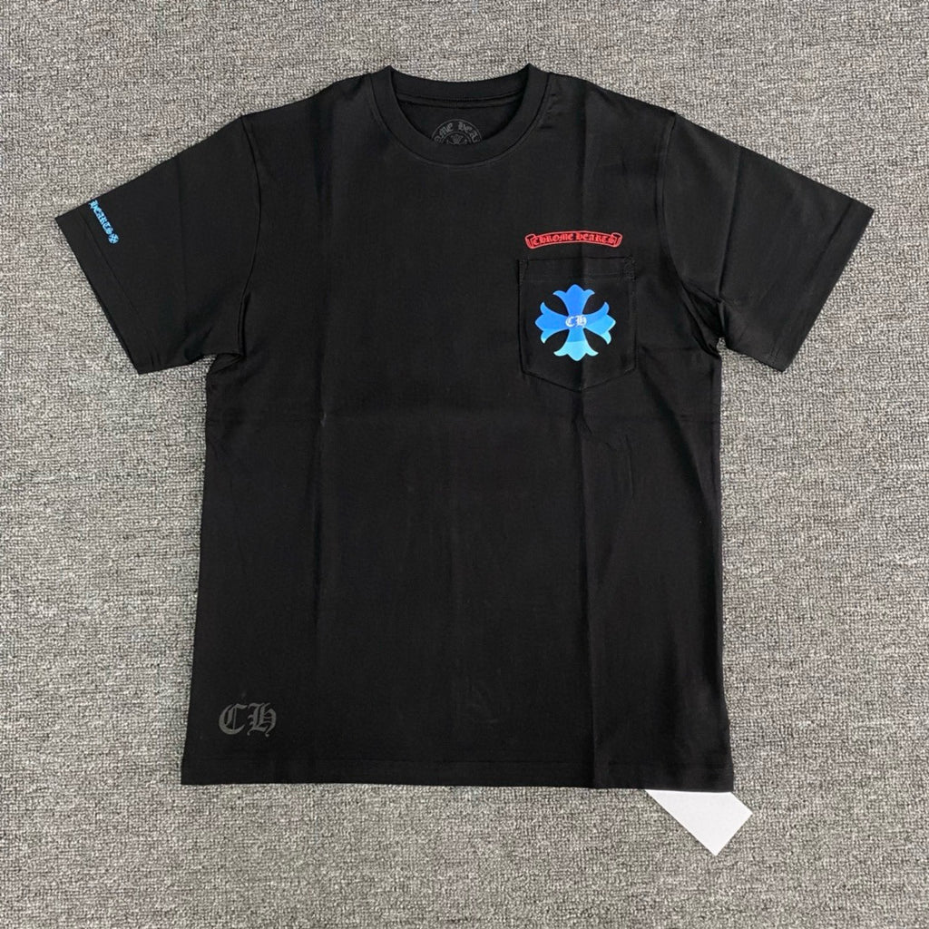 Chrome Hearts Men's Summer Gradient Cross Print Round Neck Cotton Short Sleeve T-Shirt #76814