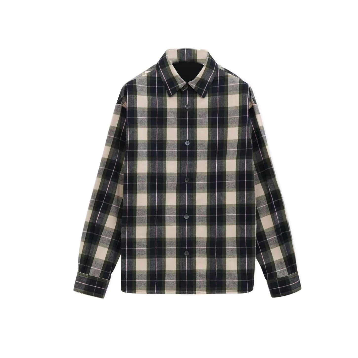 Loewe Men's And Women's Spring/Fall Fashion Casual Checkered Collared Single Breasted Long Sleeve Shirt #78827