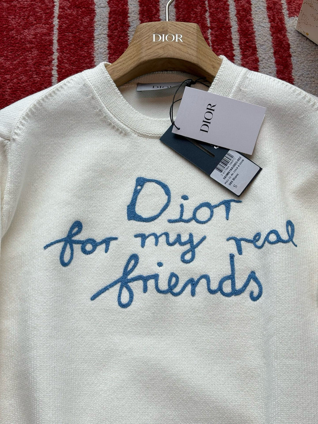 Dior Men's And Women's Spring And Autumn Solid Color Letter Print Round Neck Knit Long Sleeve Sweater #76494