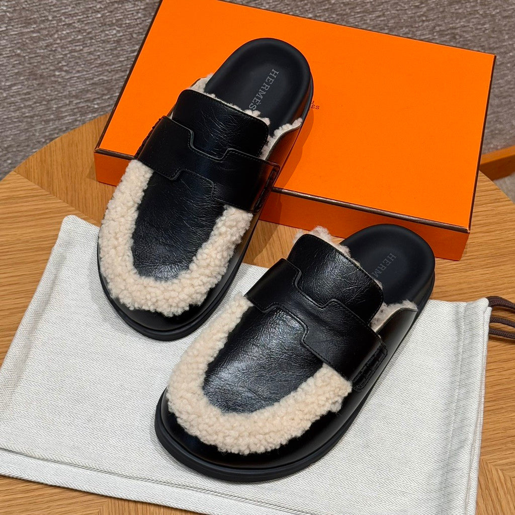 Hermès  Women's Go Mules Leather Round Toe Pumps Birkenstocks #333299