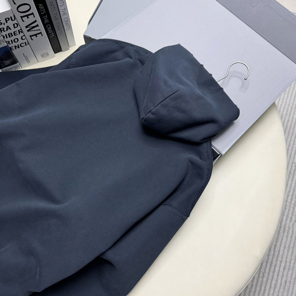Balenciaga Men's Spring 3B LIQUIFIED Loose High Street Cotton Logo Print Hooded Sweatshirt #74929