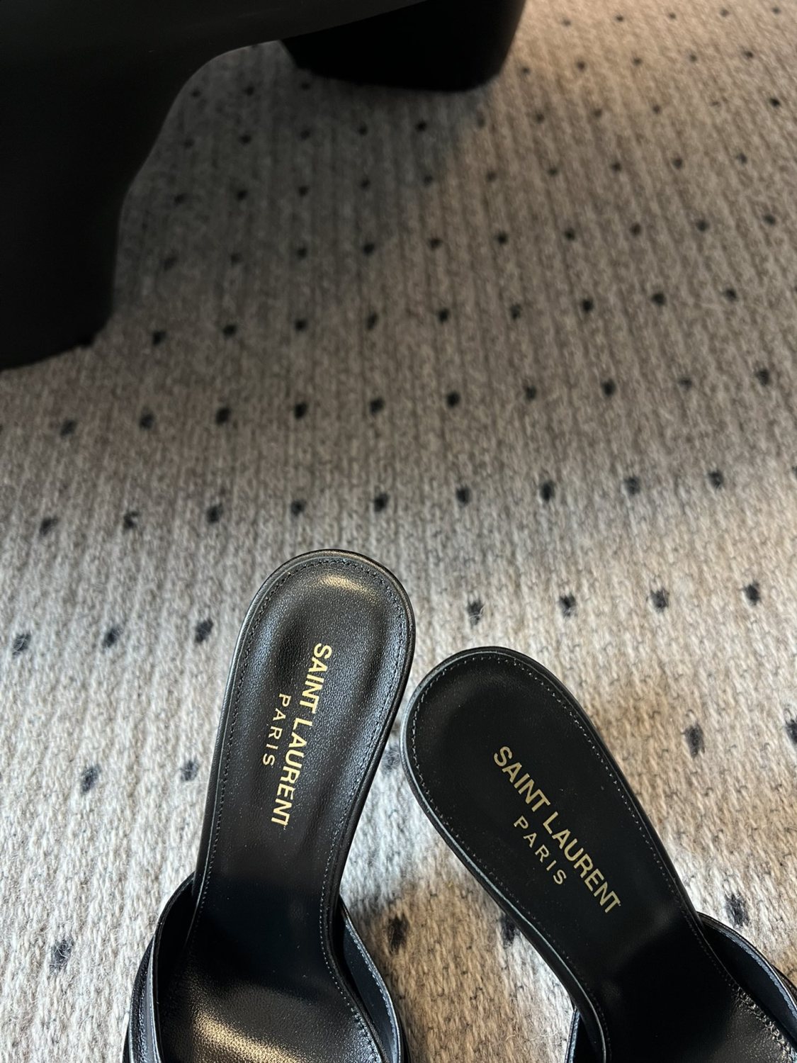 Saint Laurent BABYLONE Women's Fashion Classic Minimalist Leather Pointed Toe Open Toe 10cm High Heels Shoes #78434