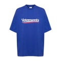 Vetements Men's and Women's Summer Letter Logo Printed Solid Colour Drop Shoulder Short Sleeve T-Shirt #99271