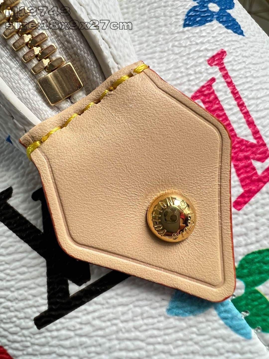 Louis Vuitton LV x TM Women's Colorful Logo Printed Zipper Closure Coated Canvas Leather Trimmed Toiletries Cosmetic Bag Bags #75162