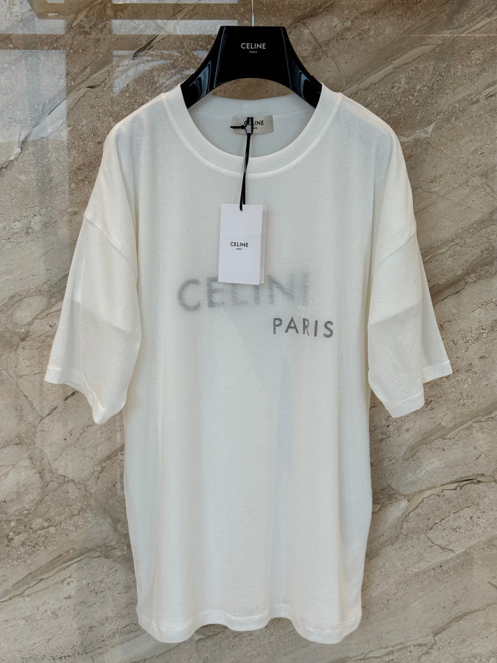 Celine Double Layered T-shirt in Fine Cotton Jersey #335870